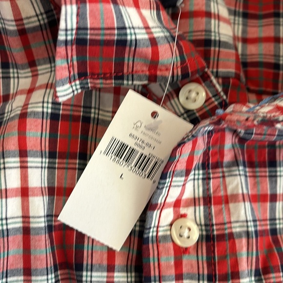 Long Sleeve Red Plaid Button Down Shirt NWT - Picture 5 of 6